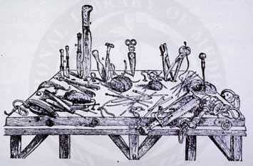 operating table and various surgical instruments operating table and various surgical instruments
